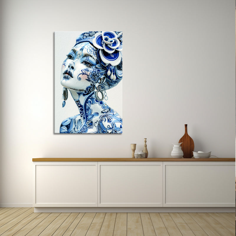 Dame in Delfter Blau