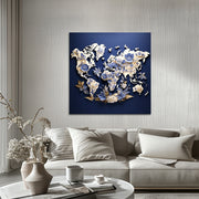 Karte - Welt - Delfter Blau