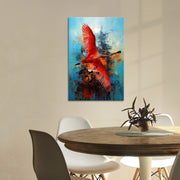 Abstract vliegende Flamingo