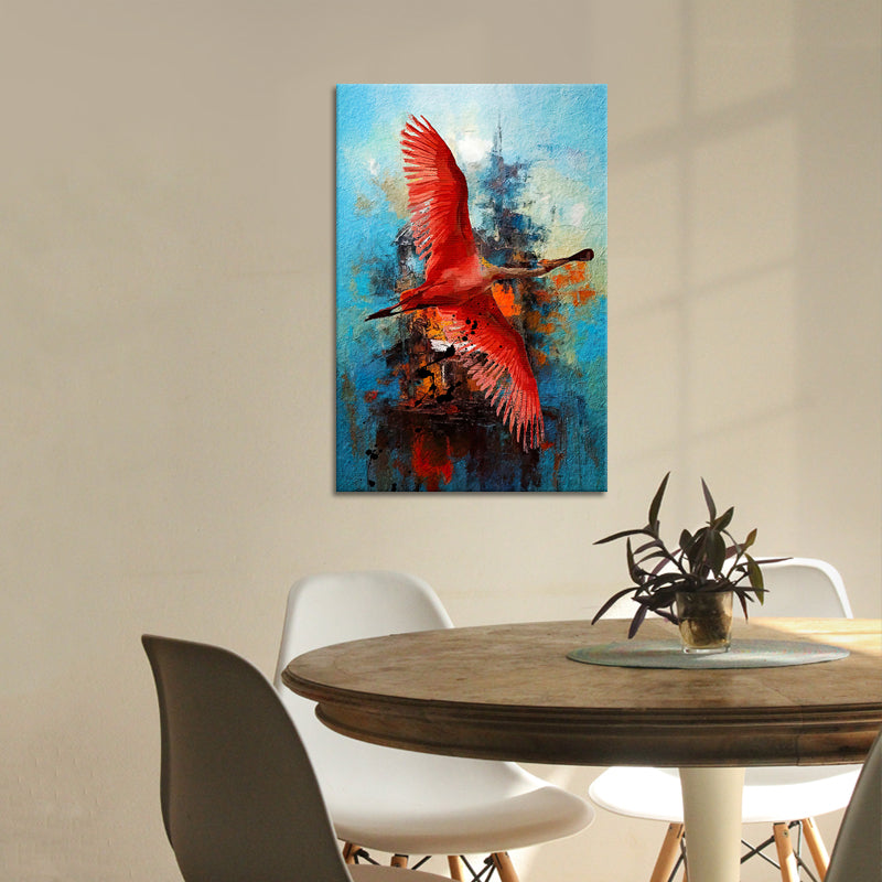 Abstract vliegende Flamingo