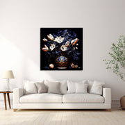 Bloemen in delf blauw stijl