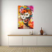 Vrouwelijk portret met bloemen