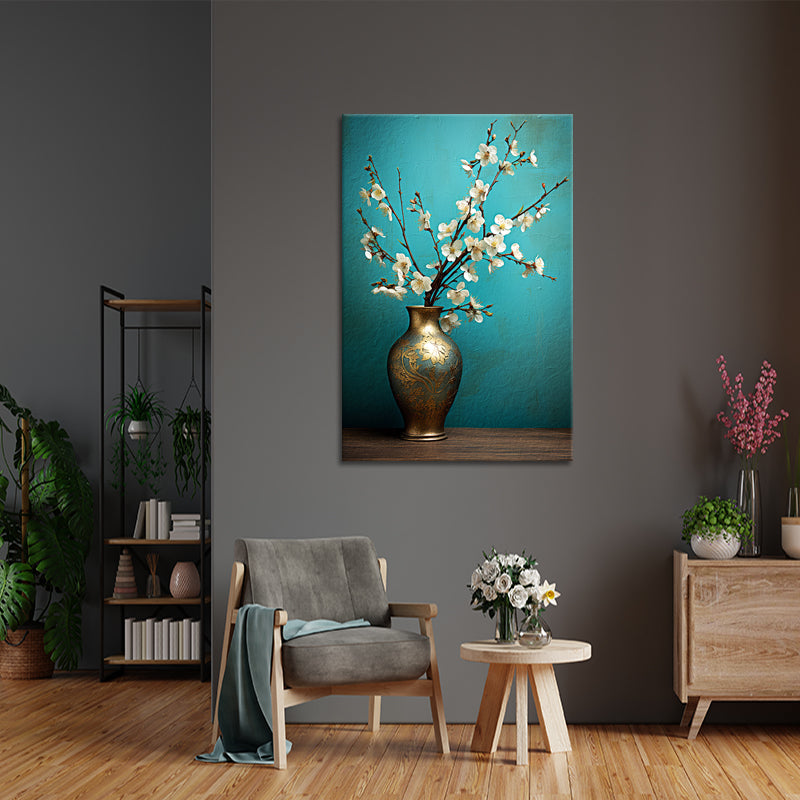 Vaas met witte bloemen