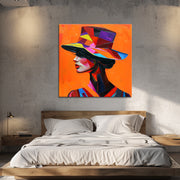 Frau mit orangefarbenem Hut II