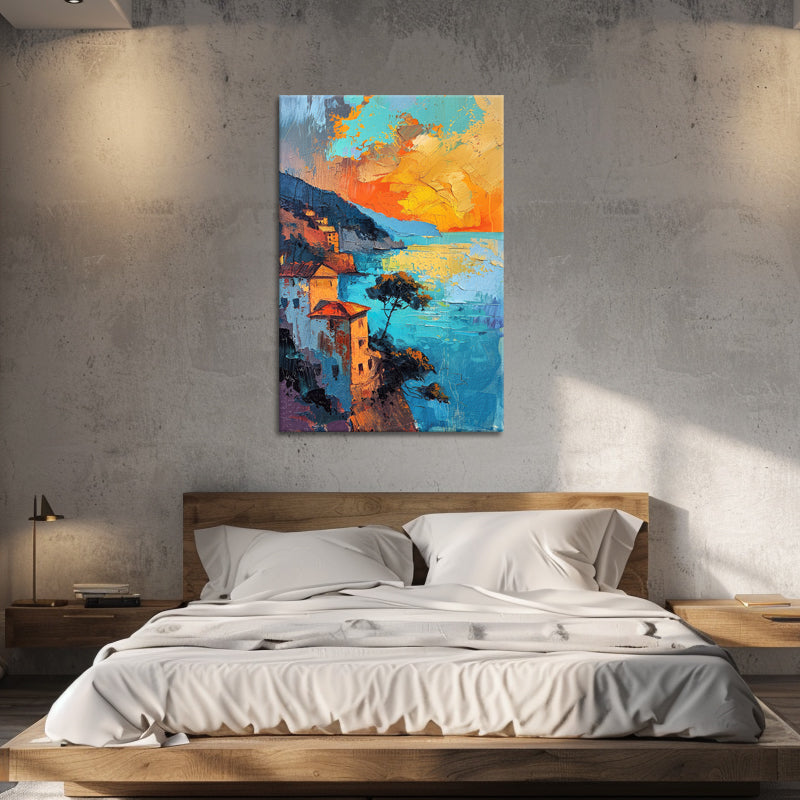 Zonsondergang schilderij