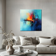 Turquoise schilderij abstract