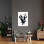 Olifant in zwart wit