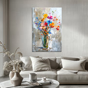 Art Vase mit Blumen