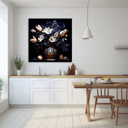 Bloemen in delf blauw stijl