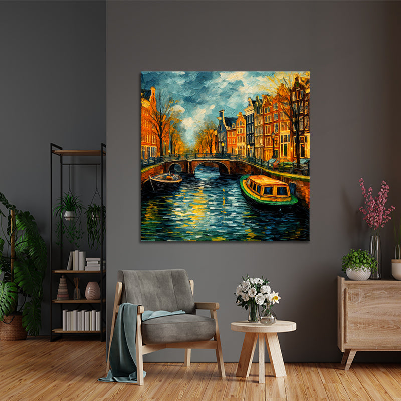 Amsterdam in Van Gogh stijl