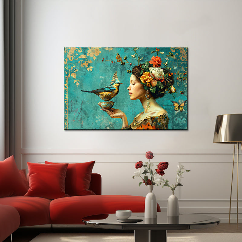Frau mit Vogel VIII
