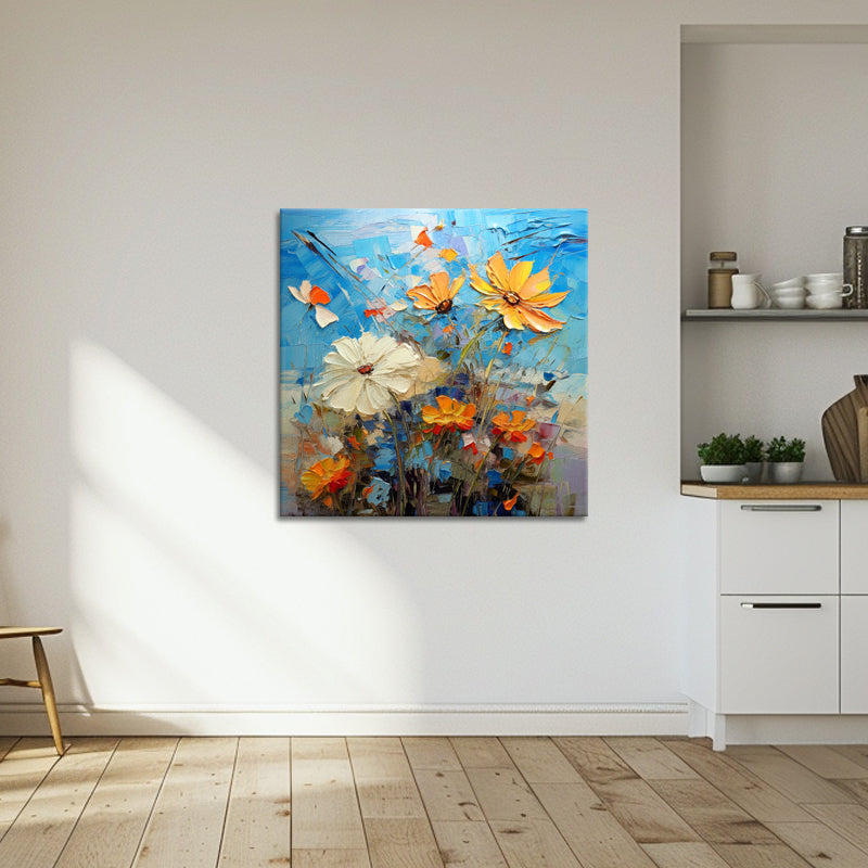 Abstraktes Gemälde mit Blumen