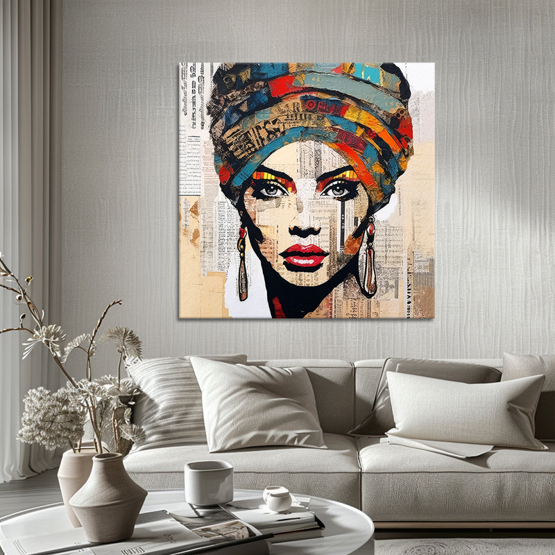 Frauengesicht in Mixed Media
