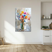 Art Vase mit Blumen