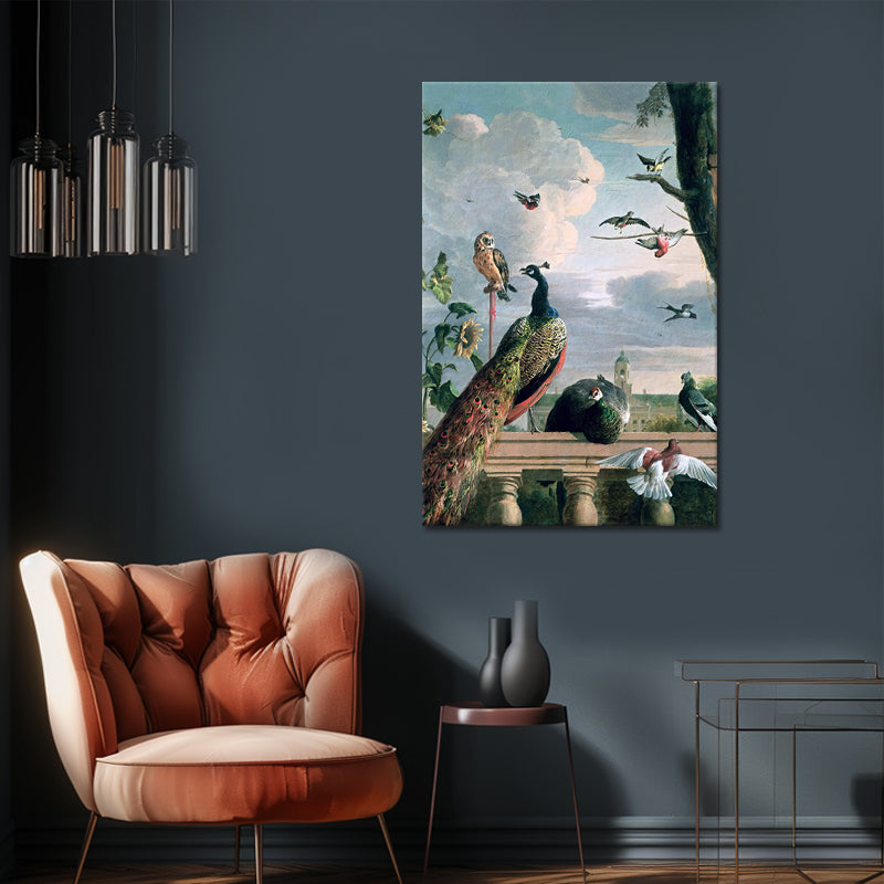 Paleis van Amsterdam met exotische vogels - Melchior d'Hondecoeter