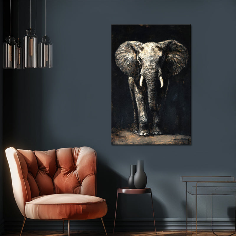 Olifant in zwart