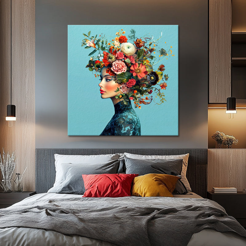 Vrouw met bloemen in het haar II