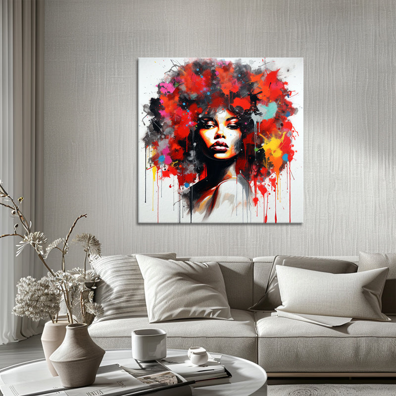 Vrouw met afro kapsel