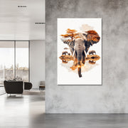 Elefant in Erdtönen Kunst