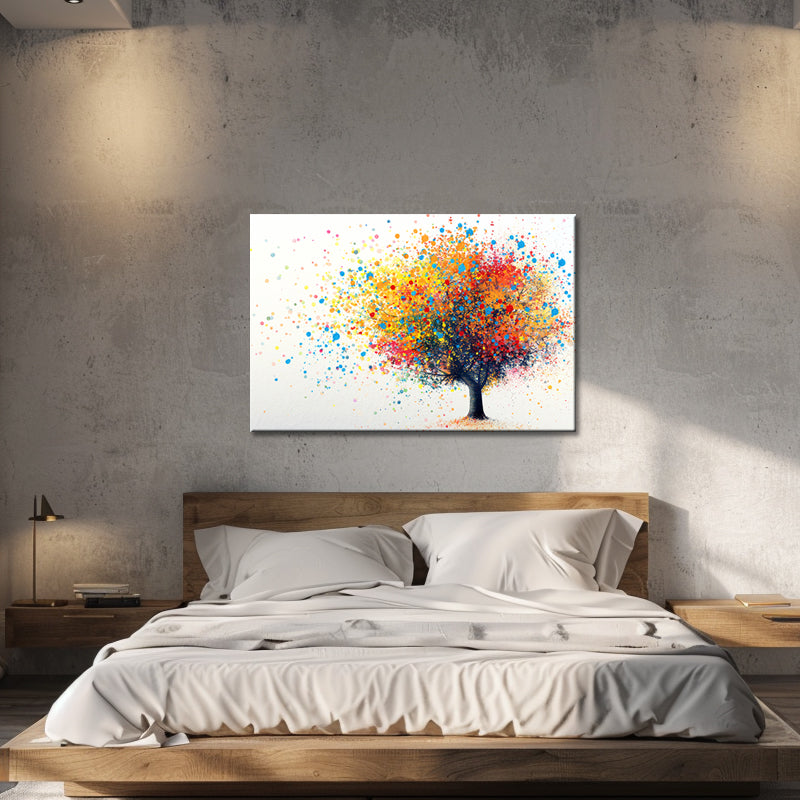 Schilderij kleurrijke boom