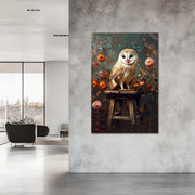 Vintage Uil schilderij