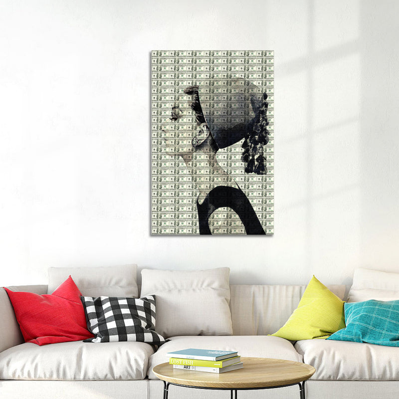 Audrey Hepburn zwart wit grijs