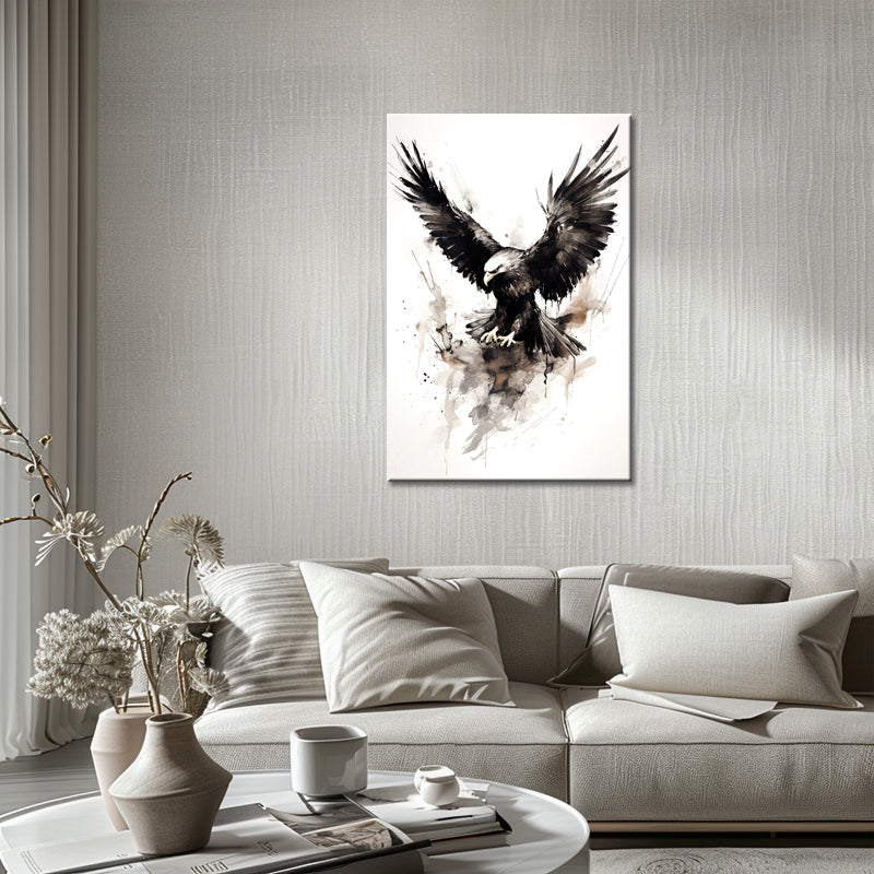 Adler-Gemälde schwarz-weiß