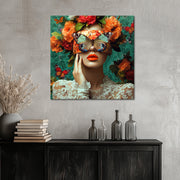 Frau mit Schmetterling-Kunst