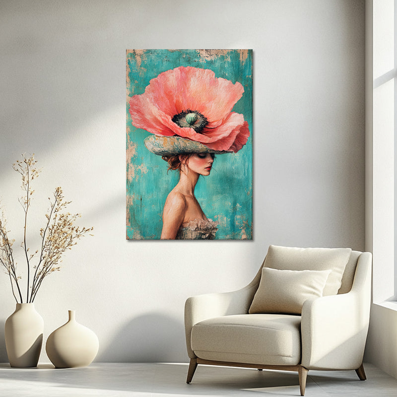 Frau mit einer großen Blume