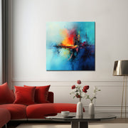 Turquoise schilderij abstract
