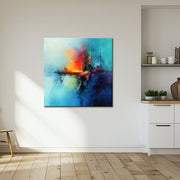 Turquoise schilderij abstract