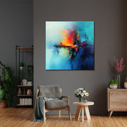 Turquoise schilderij abstract