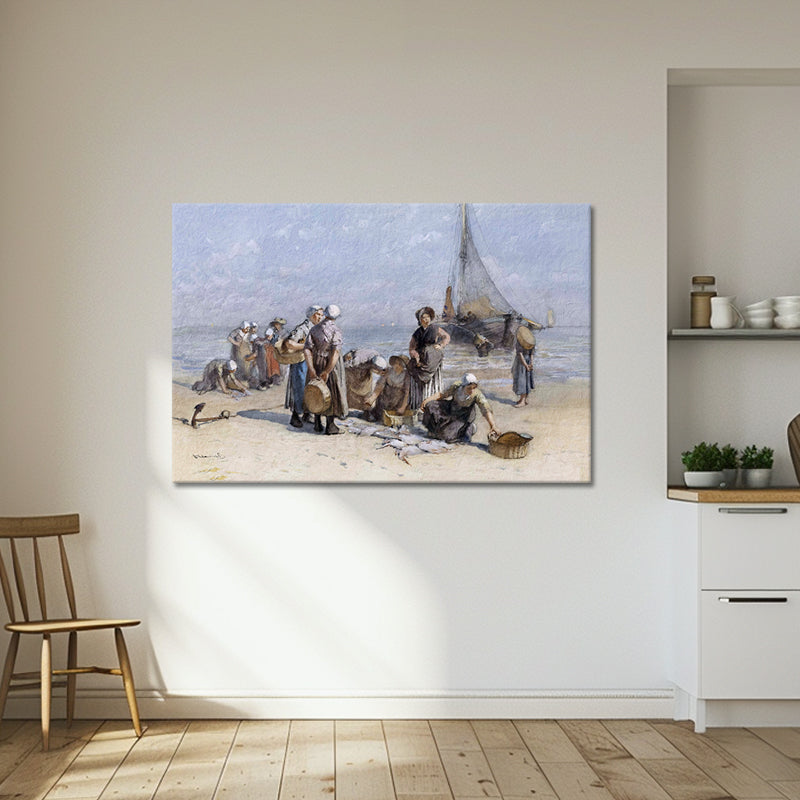 Fischerfrauen am Strand von Scheveningen - Bernard Blommers