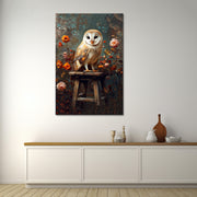 Vintage Uil schilderij