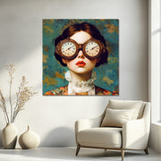 Vrouw met vintage klok