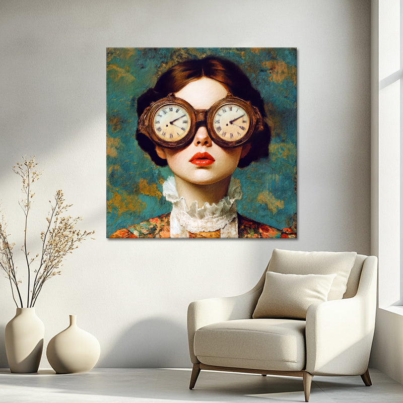 Vrouw met vintage klok