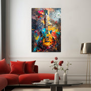 Gekleurde Gitaar schilderij