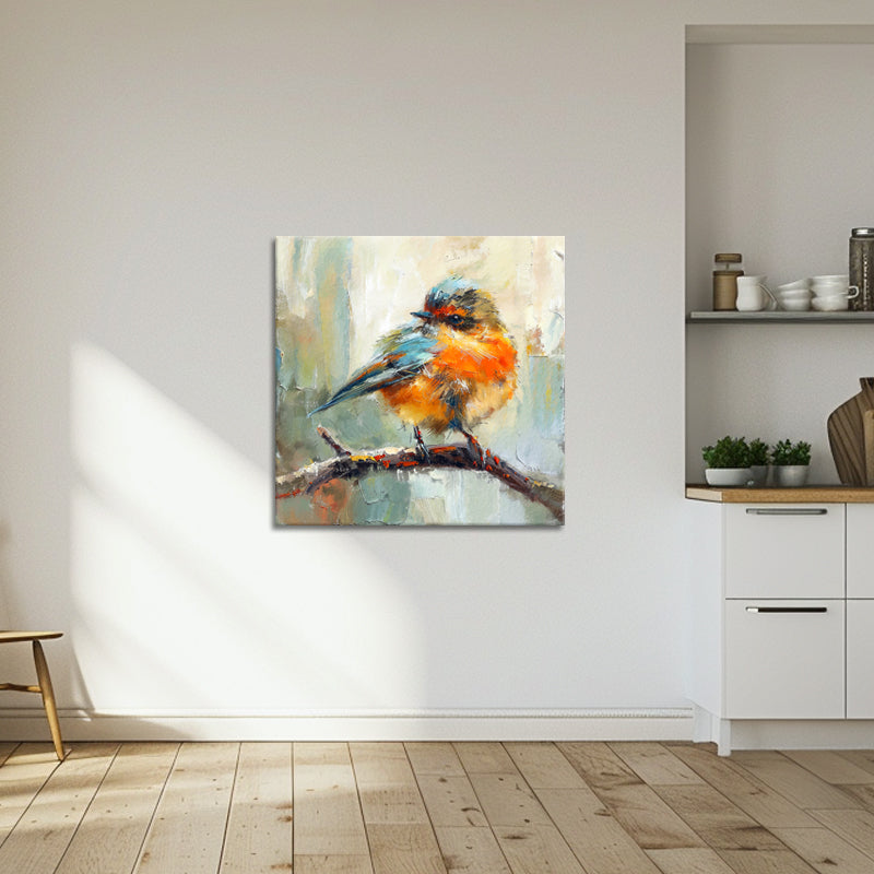 Gemälde Vogel auf Ast