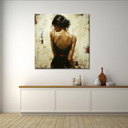 Schilderij vrouw met blote rug