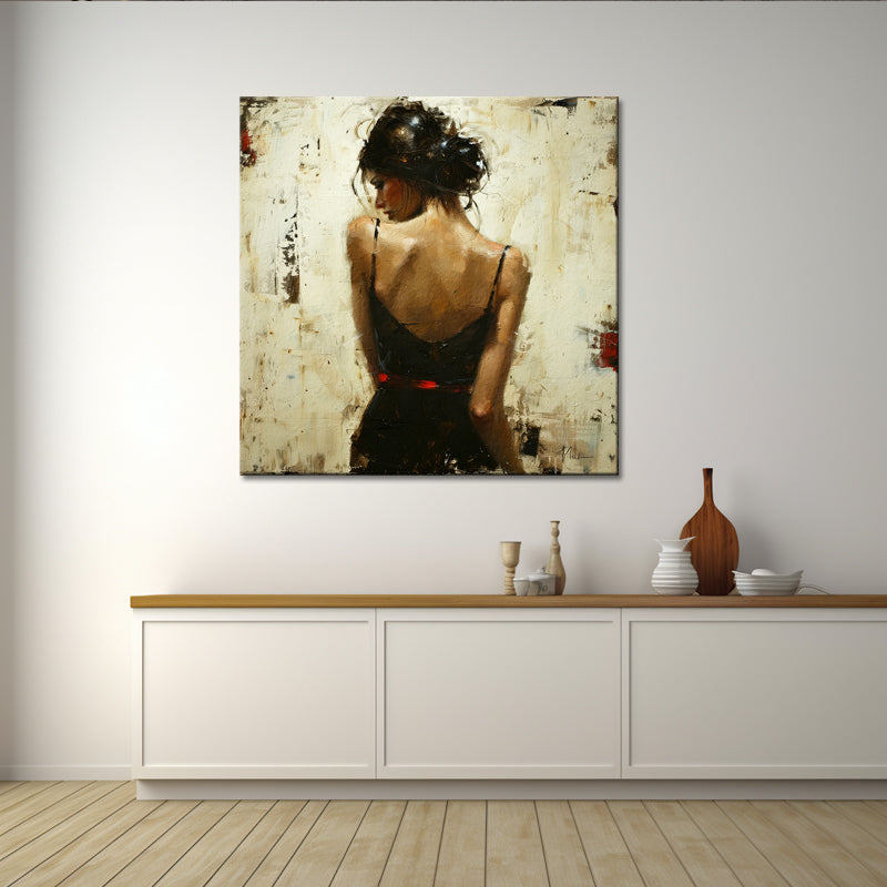 Schilderij vrouw met blote rug