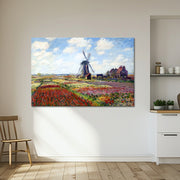 Fields of Tulip With The Rijnsburg Windmill - Monet