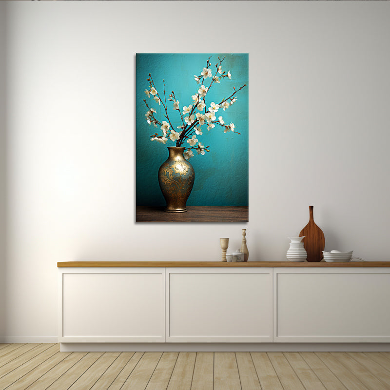 Vaas met witte bloemen
