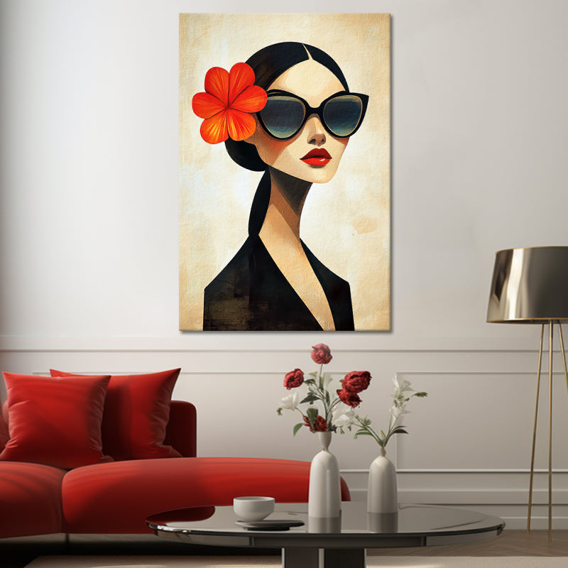 Frau in abstrakter Illustration