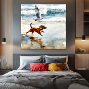 Hond en zeemeeuw