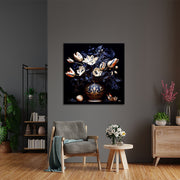 Bloemen in delf blauw stijl