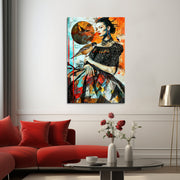 Collage Frau mit Vogel