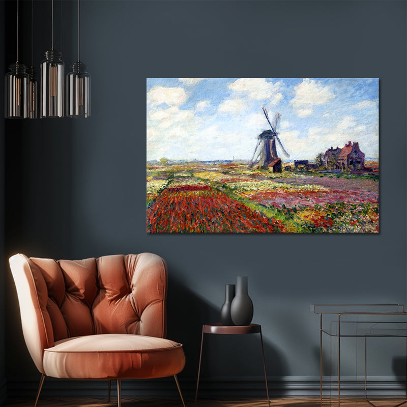 Fields of Tulip With The Rijnsburg Windmill - Monet