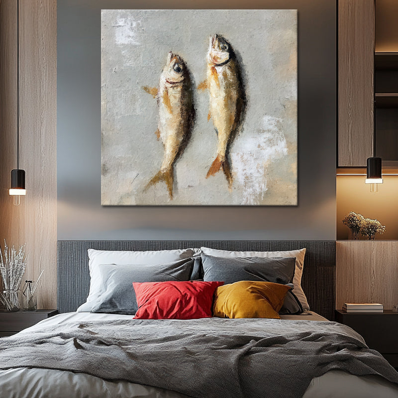 Twee vissen schilderij