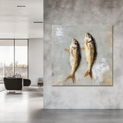 Twee vissen schilderij