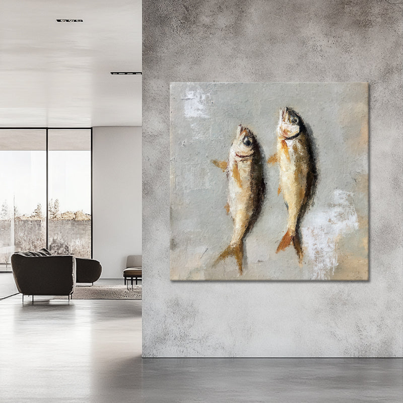 Twee vissen schilderij